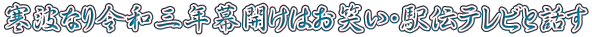 寒波なり令和三年幕開けはお笑い・駅伝テレビと話す 